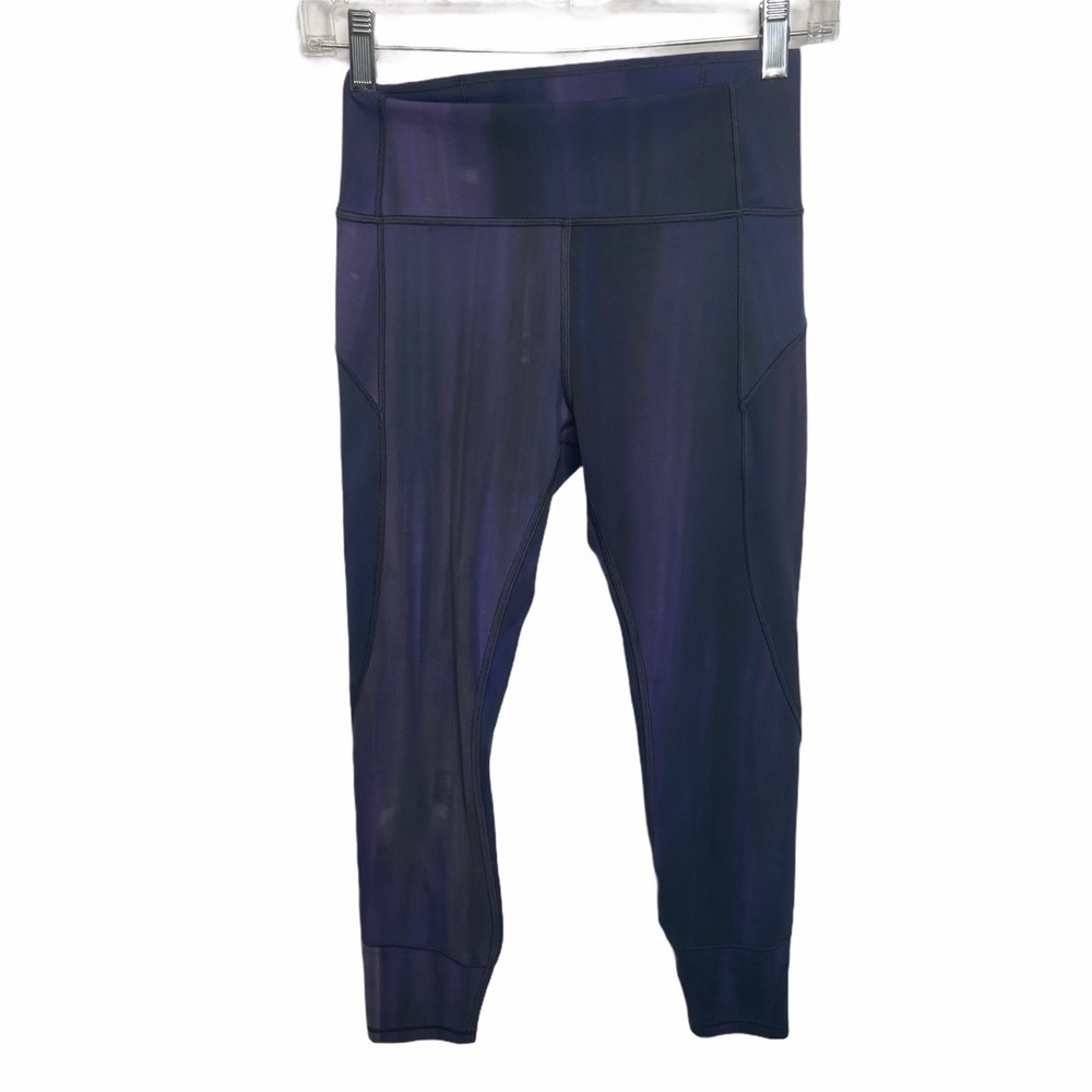 Lululemon Size 6 Purple Spray Dye Leggings 25"